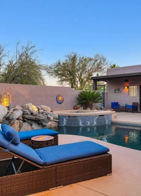 Arizona desert vacation home with saguaro cacti